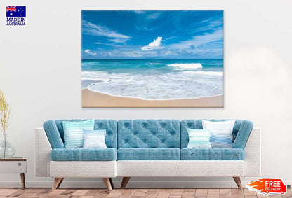 Sandy Sea Waves & Blue Sky Photograph Print 100% Australian Made
