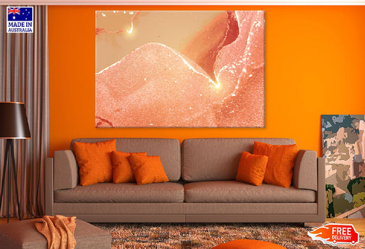 Peach Pink & Gold Marble Abstract Design Print 100% Australian Made