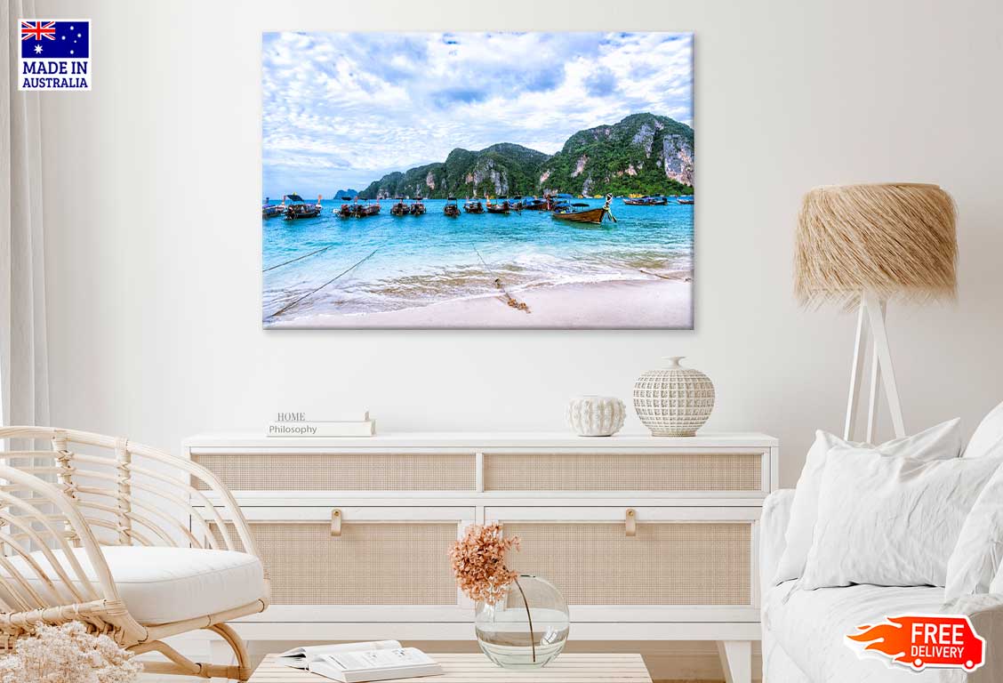 Rocks on Phi Phi Island Pier View Thailand Print 100% Australian Made
