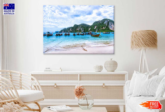 Rocks on Phi Phi Island Pier View Thailand Print 100% Australian Made