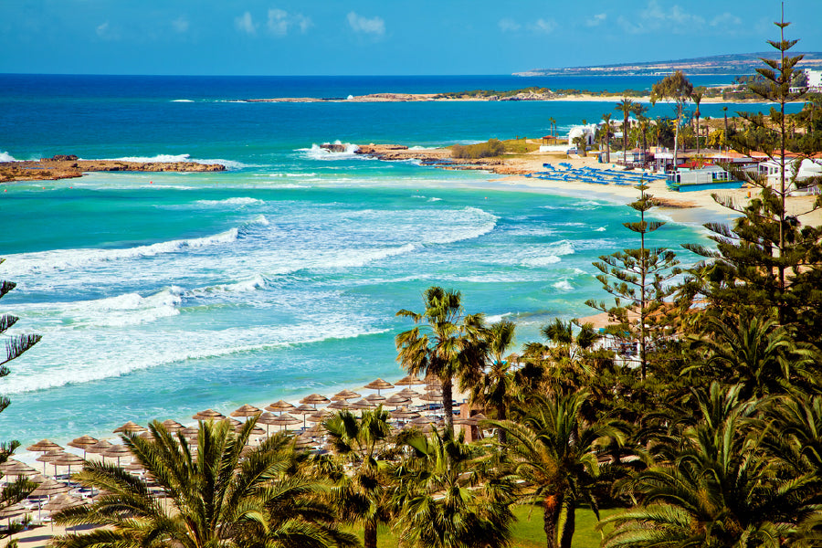Bella Home Mediterranean Turquoise Sea View Print Canvas Ready to hang