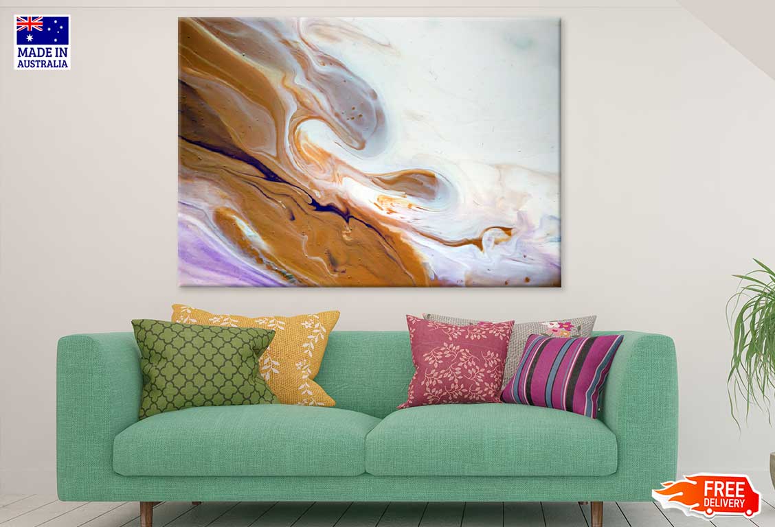 Brown Grey & Pink Abstract Design Print 100% Australian Made