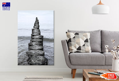 Wooden Breakwater on Baltic Sea Photograph Print 100% Australian Made