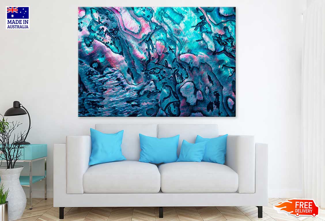 Pink & Blue Pattern Abstract Design Print 100% Australian Made