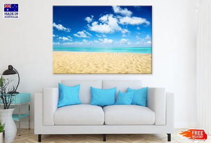 Caribbean Sandy Beach View & Sky View Photograph Print 100% Australian Made
