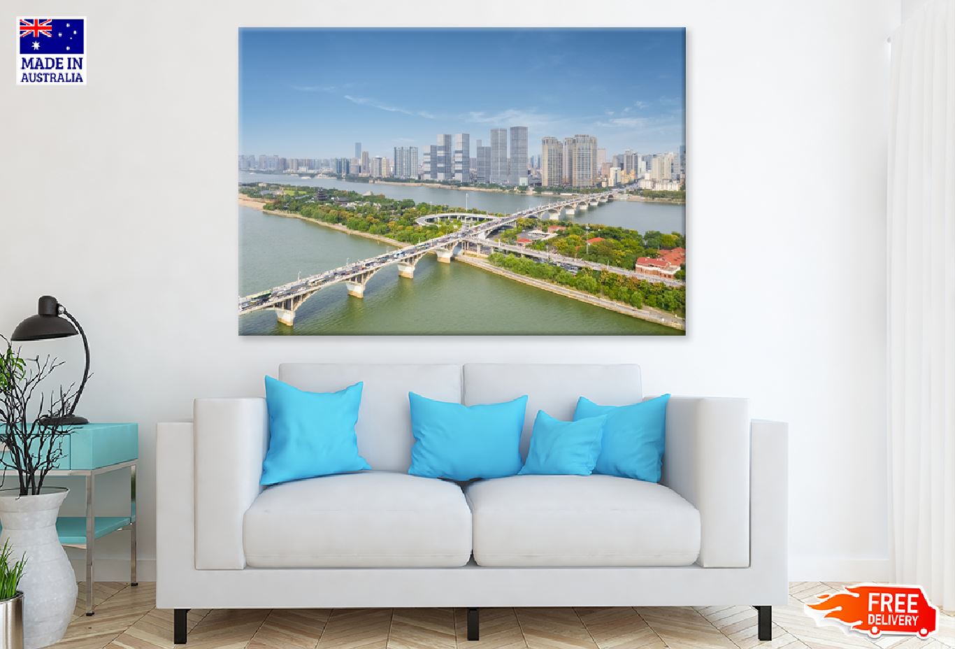 Changsha City with Bridge Skyline Photograph Print 100% Australian Made
