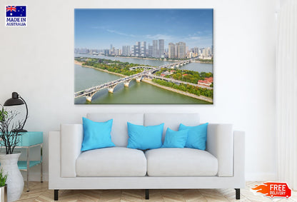 Changsha City with Bridge Skyline Photograph Print 100% Australian Made