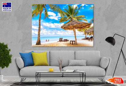 Chairs & Umbrella Diani Beach View Photograph Print 100% Australian Made