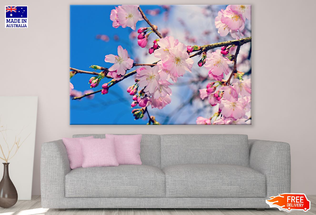 Pink Blossom Flower Branch Closeup Photograph Print 100% Australian Made