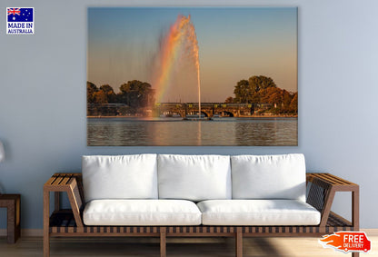 Alster Fountain Hamburg Sunset View Photograph Print 100% Australian Made