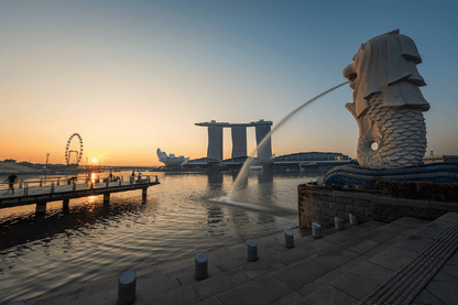Merlion Fountain And Marina Bay Singapore Print 100% Australian Made