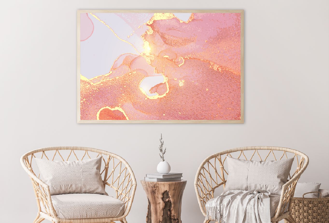 Pink & Gold Marble Abstract Design Home Decor Premium Quality Poster Print Choose Your Sizes