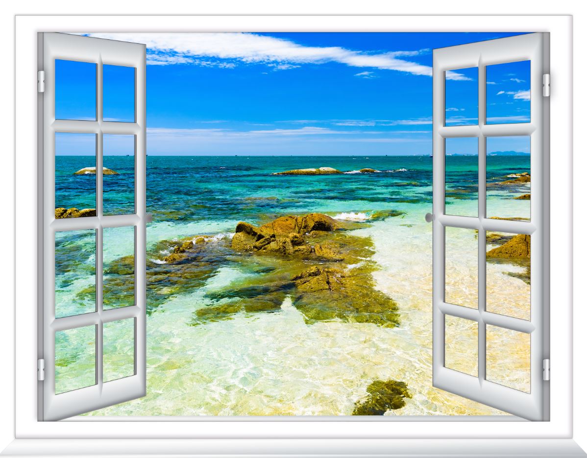 Sea Window View Photograph Home Decor Premium Quality Poster Print Choose Your Sizes