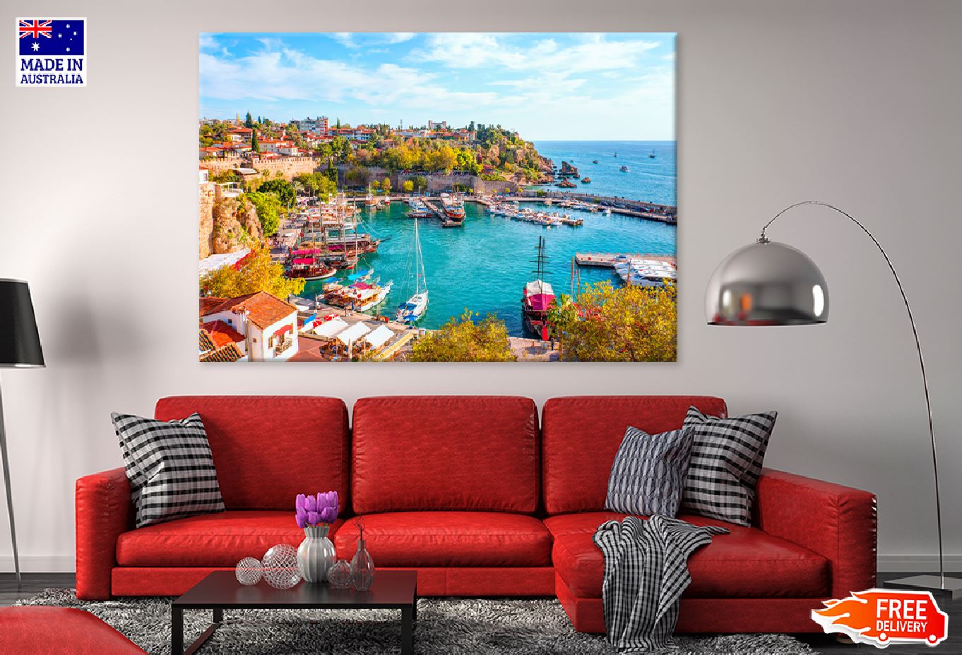 Old Town & Sea View Photograph in Antalya Turkey Print 100% Australian Made