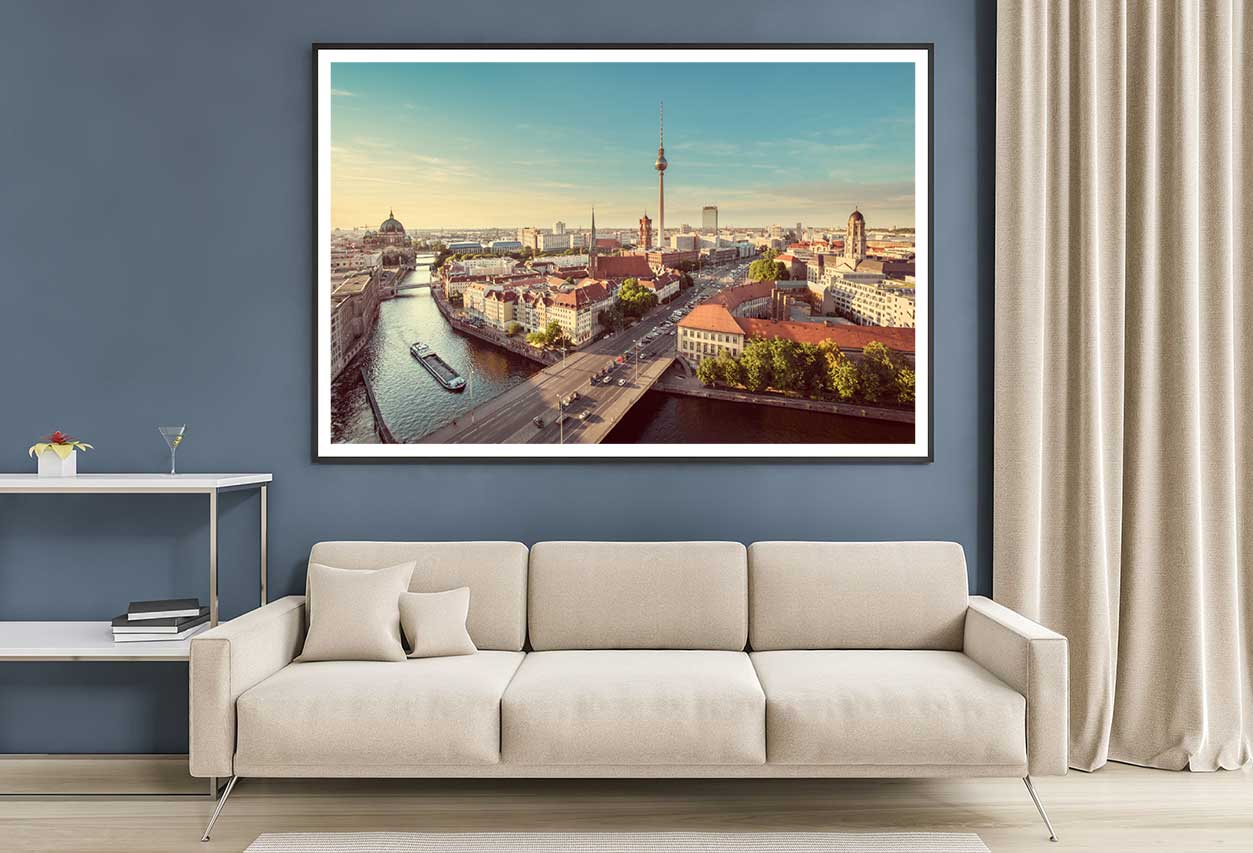 Aerial View Berlin Skyline Tower Photograph Home Decor Premium Quality Poster Print Choose Your Sizes