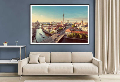 Aerial View Berlin Skyline Tower Photograph Home Decor Premium Quality Poster Print Choose Your Sizes