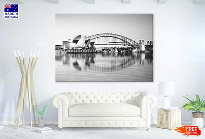 Sydney Opera House and Harbour Bridge B&W Photograph Print 100% Australian Made