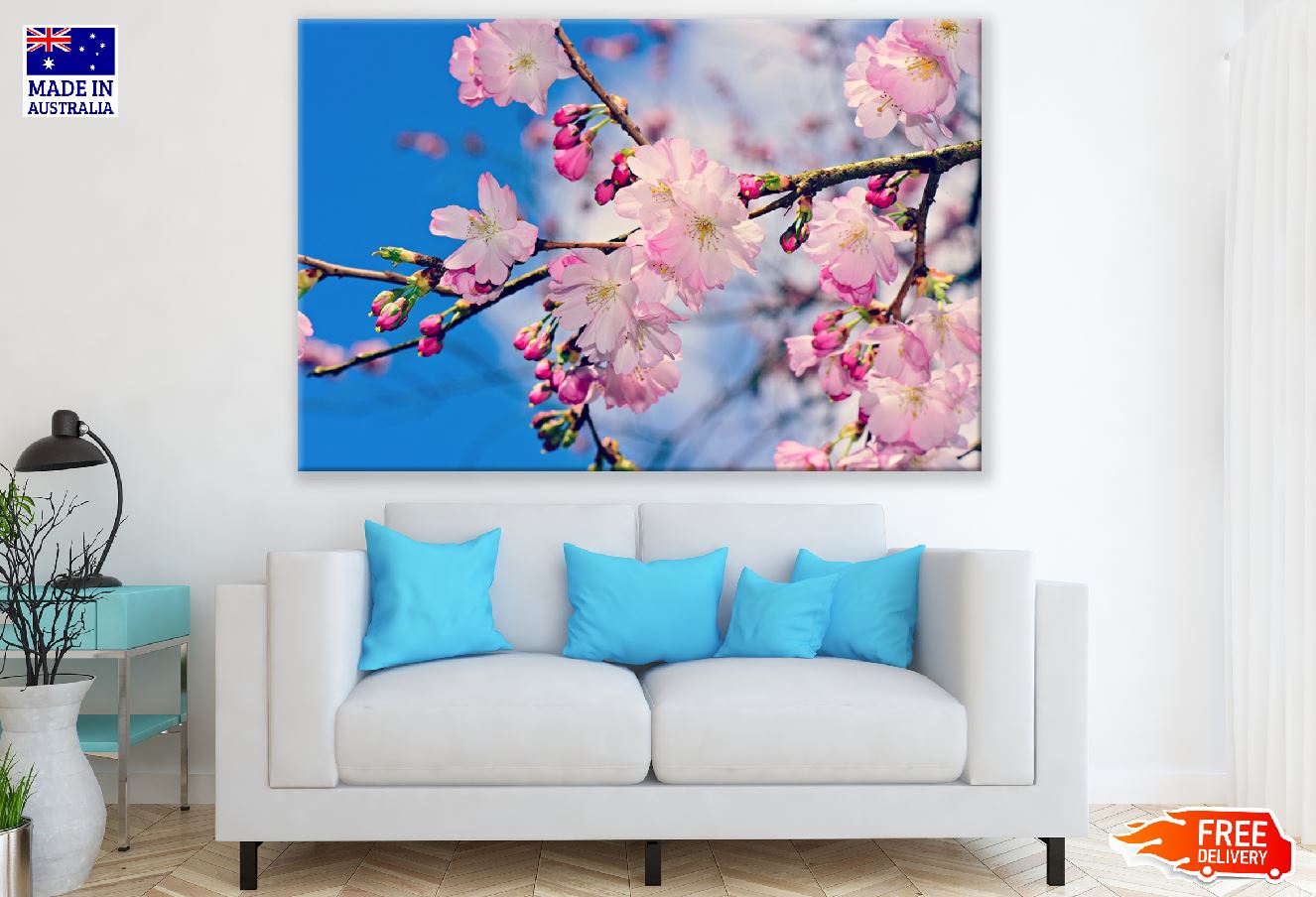 Pink Blossom Flower Branch Closeup Photograph Print 100% Australian Made