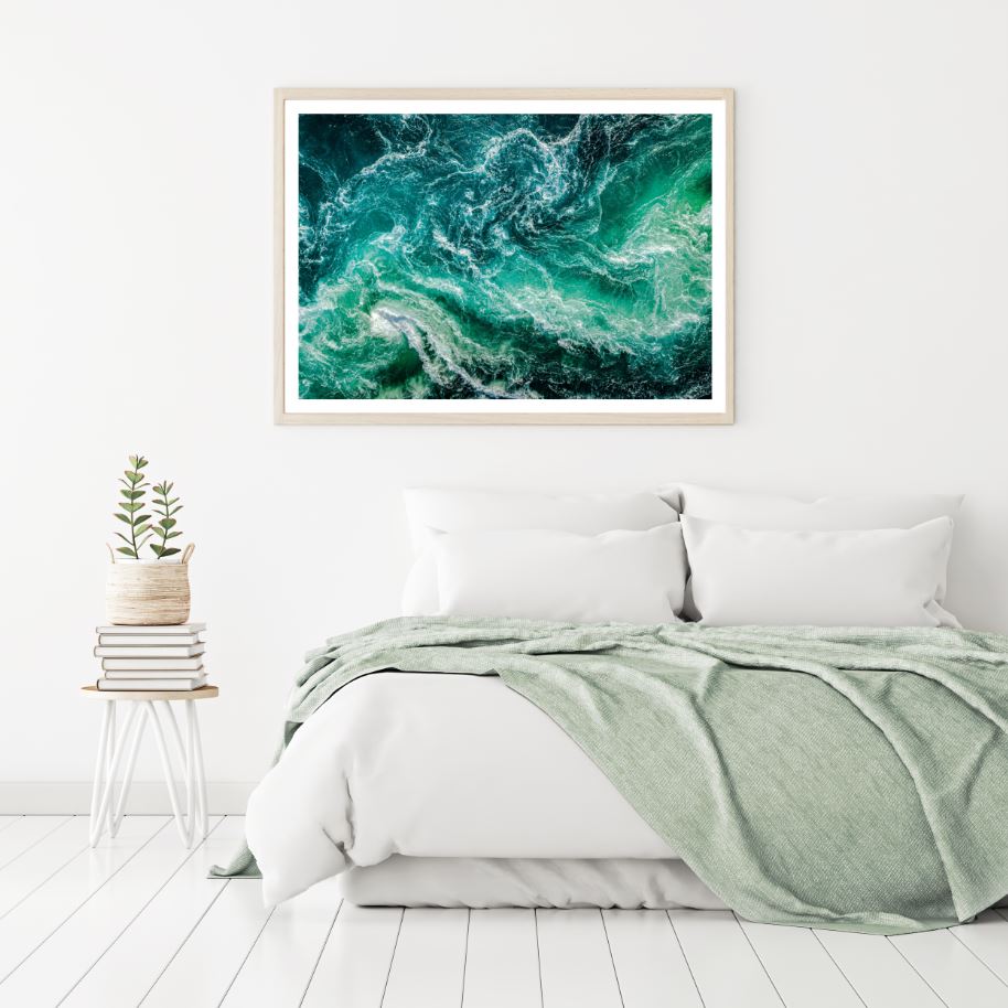 Blue Green White Abstract Design Home Decor Premium Quality Poster Print Choose Your Sizes