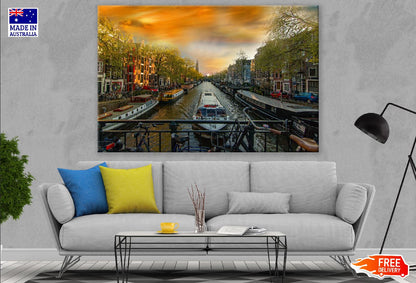 Canal in Amsterdam, Netherland Print 100% Australian Made