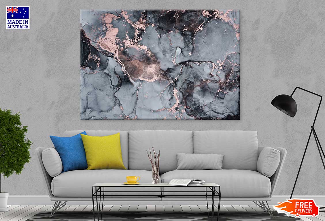 Grey & Pink Alcohol Ink Abstract Design Print 100% Australian Made