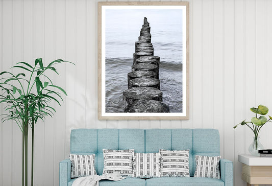 Wooden Breakwater on Baltic Sea Photograph Home Decor Premium Quality Poster Print Choose Your Sizes