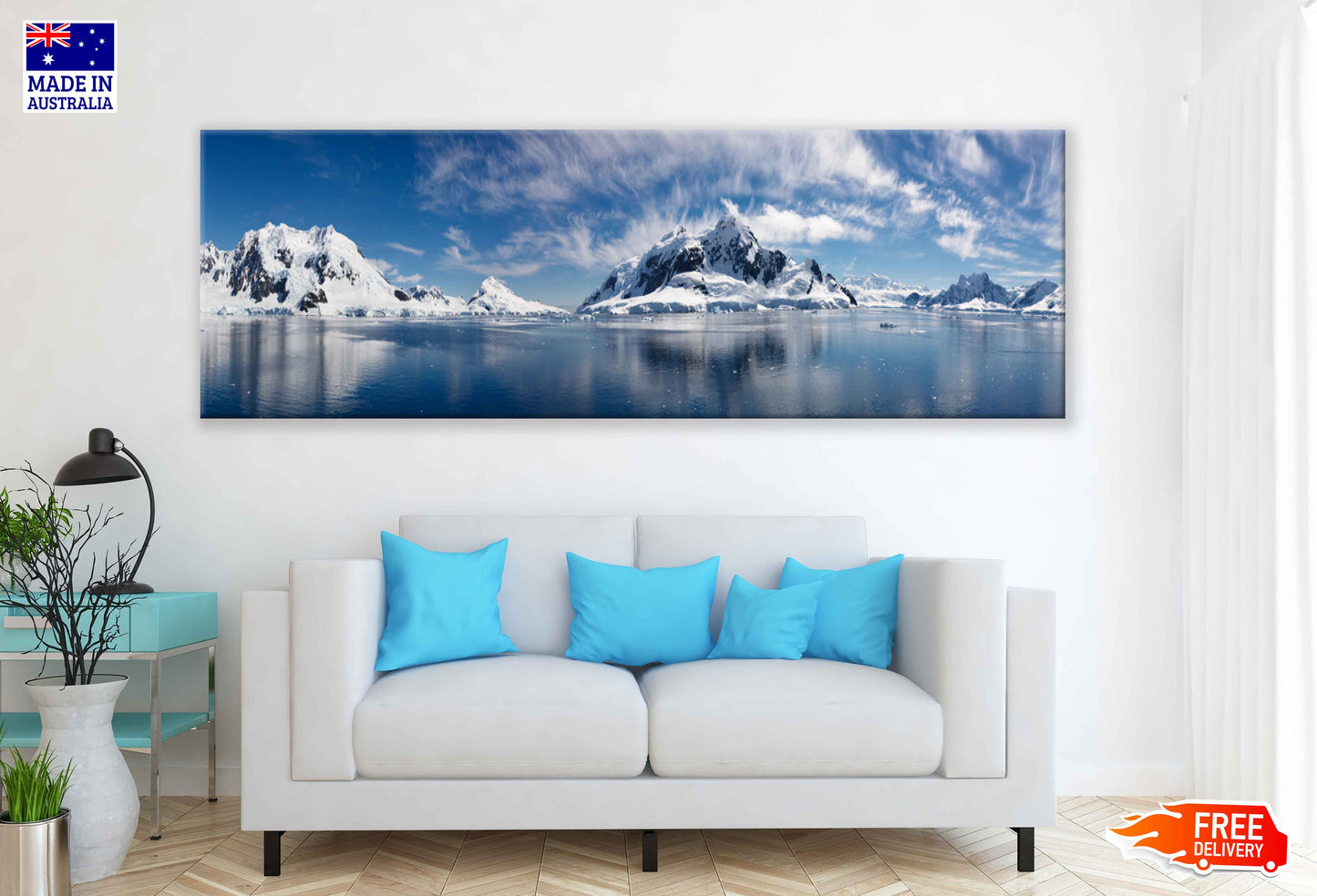 Panoramic Canvas Ice Snow Mountain View Photograph High Quality 100% Australian Made Wall Canvas Print Ready to Hang