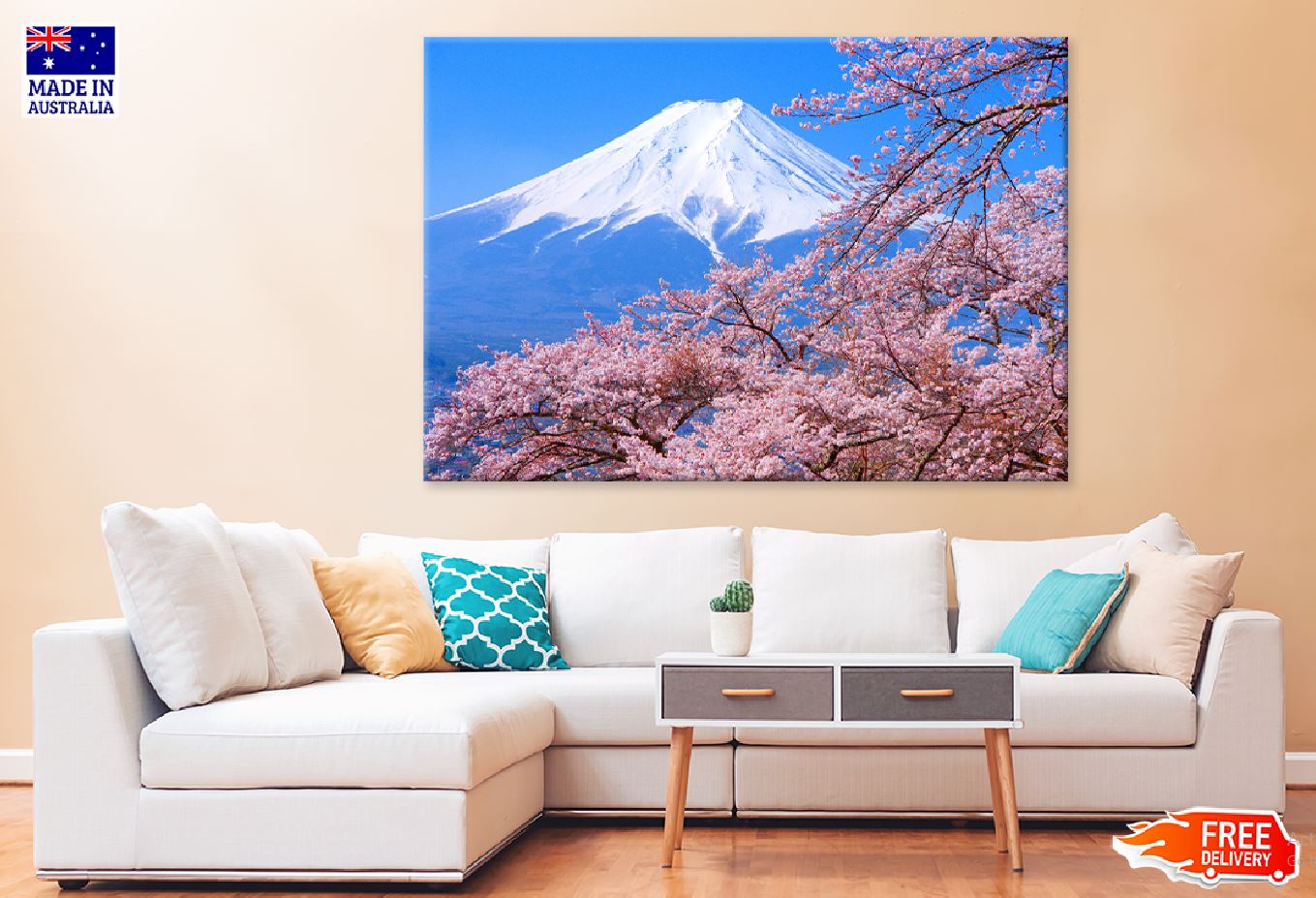 Blossom Flower Tree with Mountain View Print 100% Australian Made