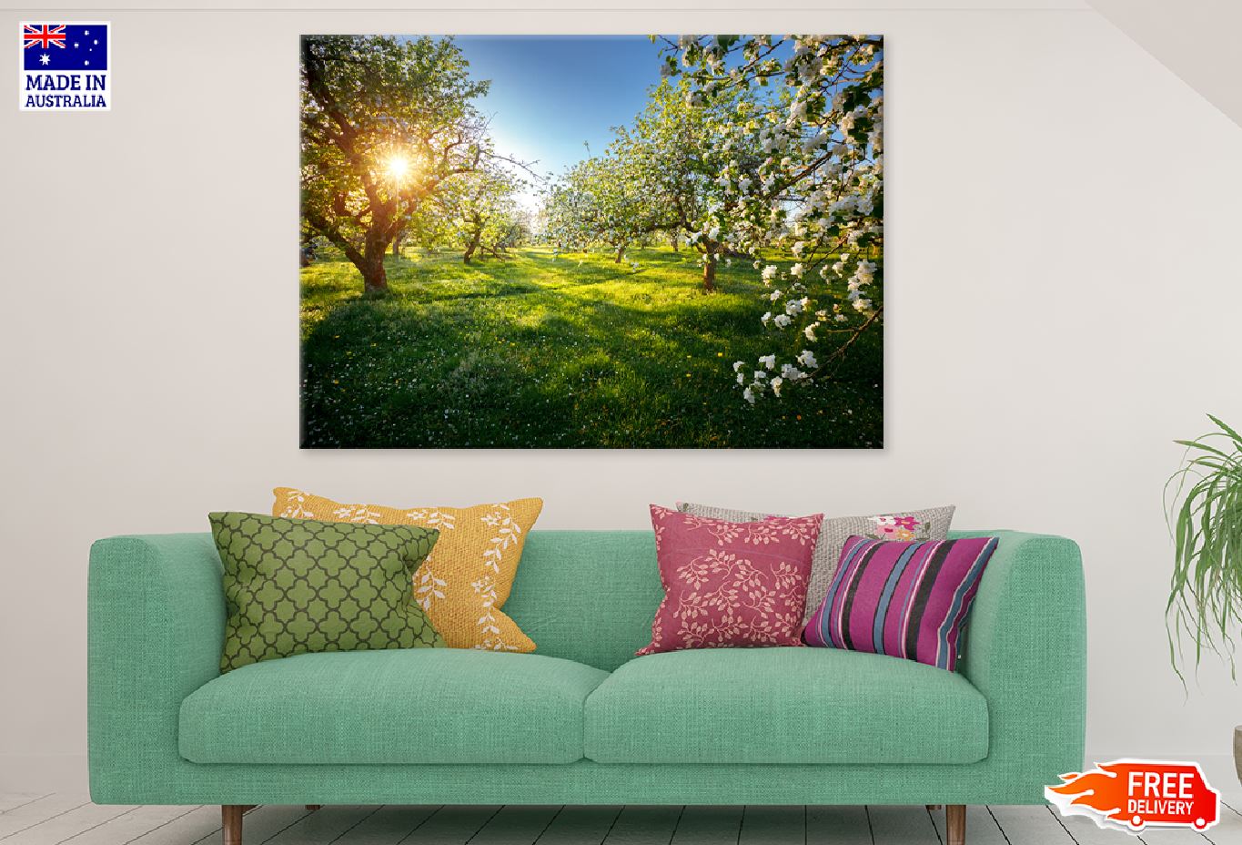 Blooming Lush Trees Garden View Photograph Print 100% Australian Made