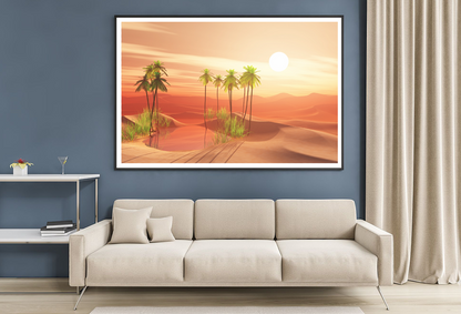 Palm Trees & Sea Shore Sunset View Home Decor Premium Quality Poster Print Choose Your Sizes