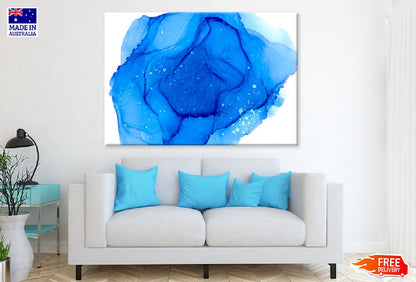 Blue Paint Drops Abstract Design Print 100% Australian Made