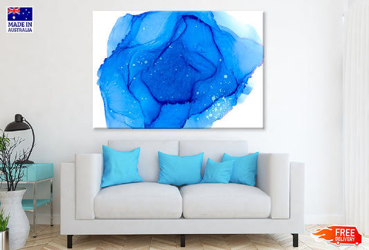 Blue Paint Drops Abstract Design Print 100% Australian Made