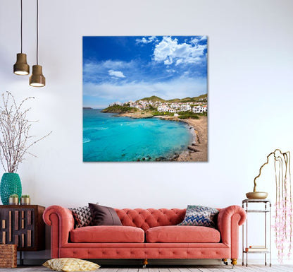 Square Canvas Menorca Cala Tirant Sea View Photograph High Quality Print 100% Australian Made