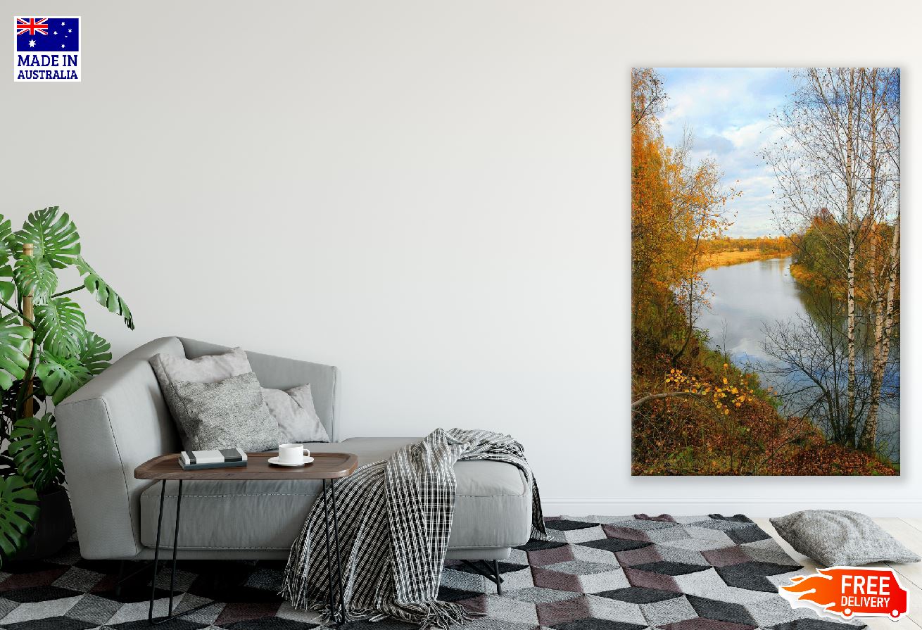 Russia Peksha River & Autumn Forest Photograph Print 100% Australian Made