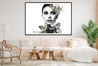 Fashion Girl B&W Gold Portrait Photograph Home Decor Premium Quality Poster Print Choose Your Sizes