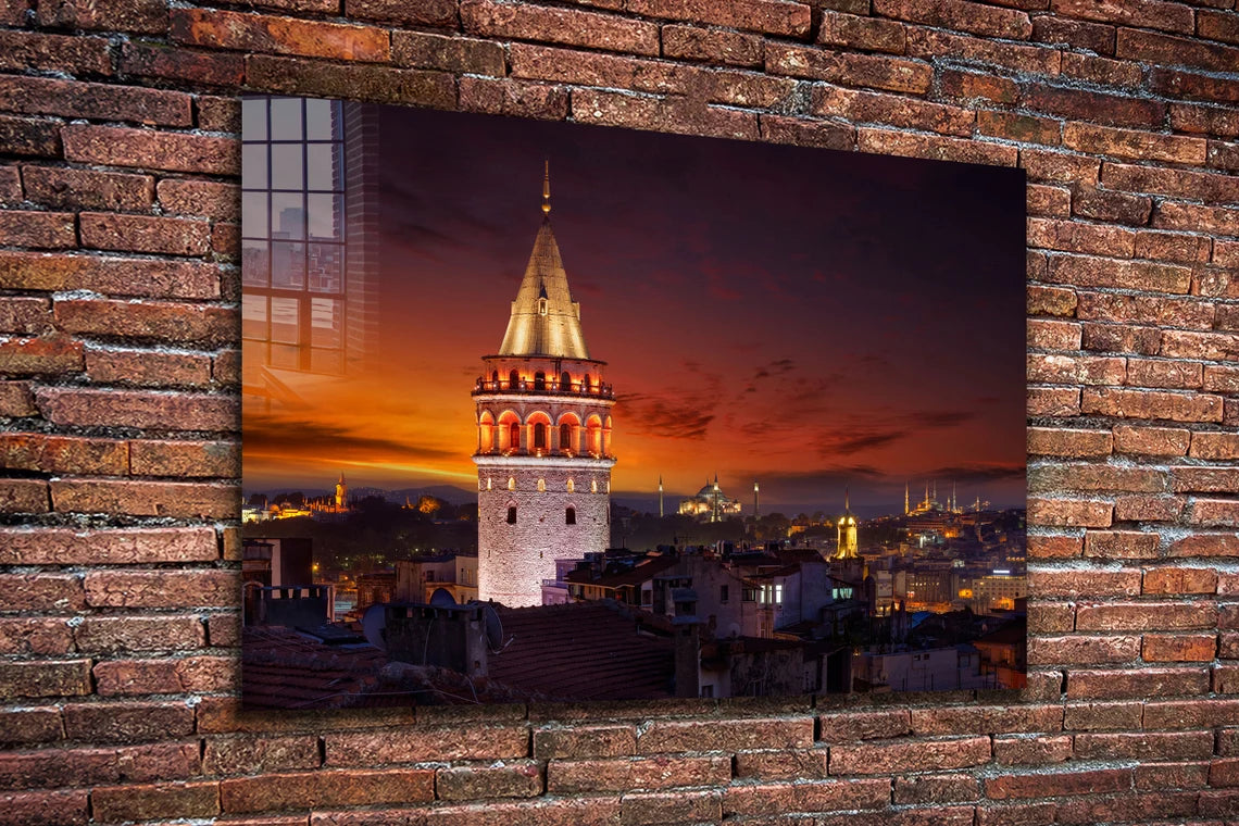 Galata Tower Istanbul Print Tempered Glass Wall Art 100% Made in Australia Ready to Hang