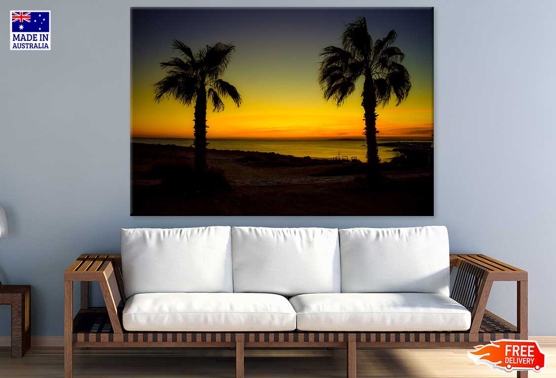 Palm Trees at Sunset Scenery Photograph Print 100% Australian Made