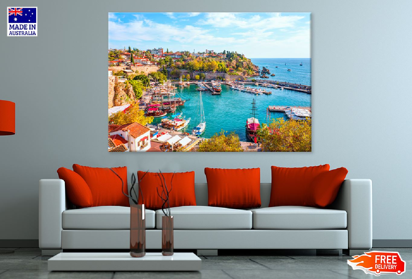 Old Town & Sea View Photograph in Antalya Turkey Print 100% Australian Made