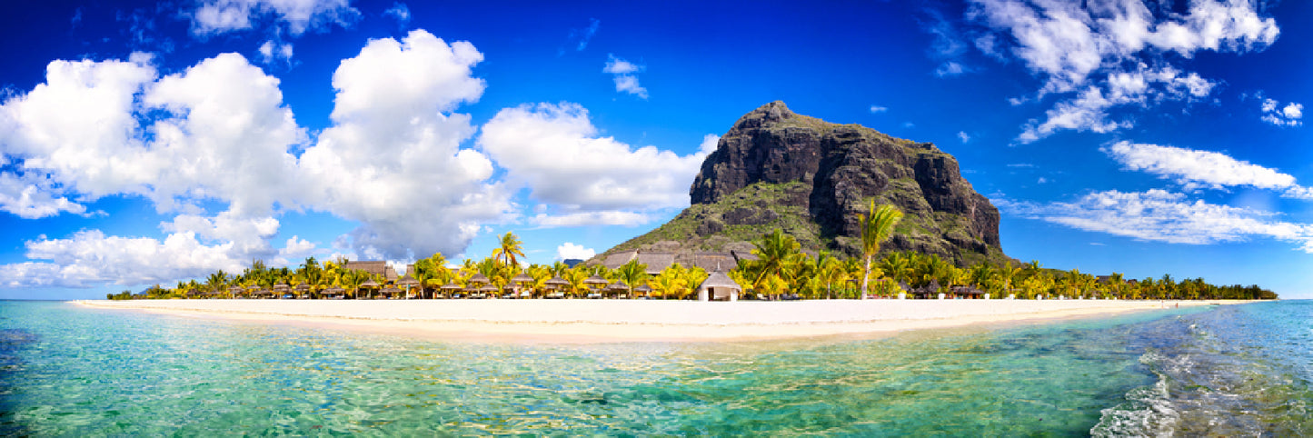 Panoramic Canvas Mauritius Sea Cliff View Photograph High Quality 100% Australian Made Wall Canvas Print Ready to Hang