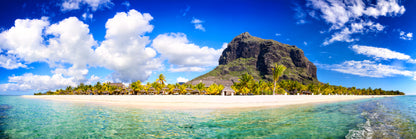 Panoramic Canvas Mauritius Sea Cliff View Photograph High Quality 100% Australian Made Wall Canvas Print Ready to Hang