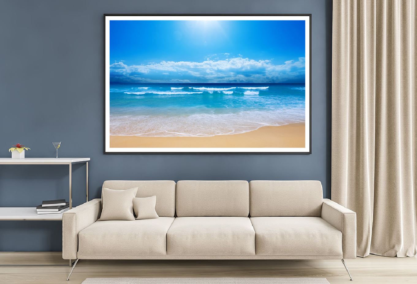 Gorgeous Beach with Blue Sky View Photograph Home Decor Premium Quality Poster Print Choose Your Sizes
