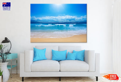 Gorgeous Beach with Blue Sky View Print 100% Australian Made