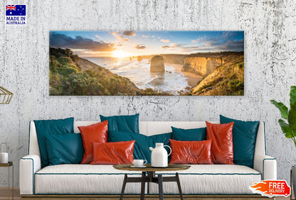 Panoramic Canvas Twelve Apostles Sunset Photograph High Quality 100% Australian Made Wall Canvas Print Ready to Hang