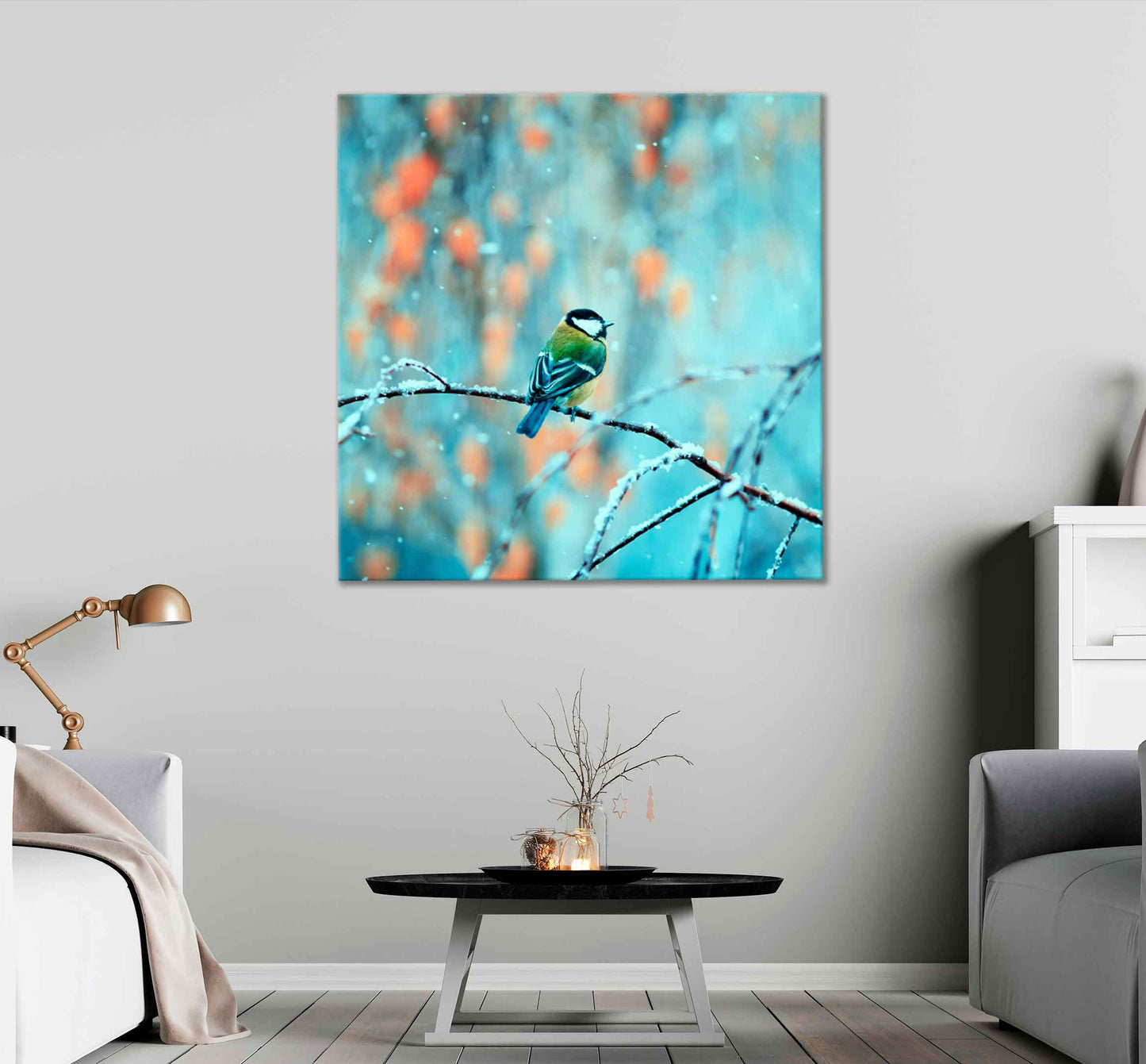 Square Canvas Bird Sitting in The Park Photograph High Quality Print 100% Australian Made