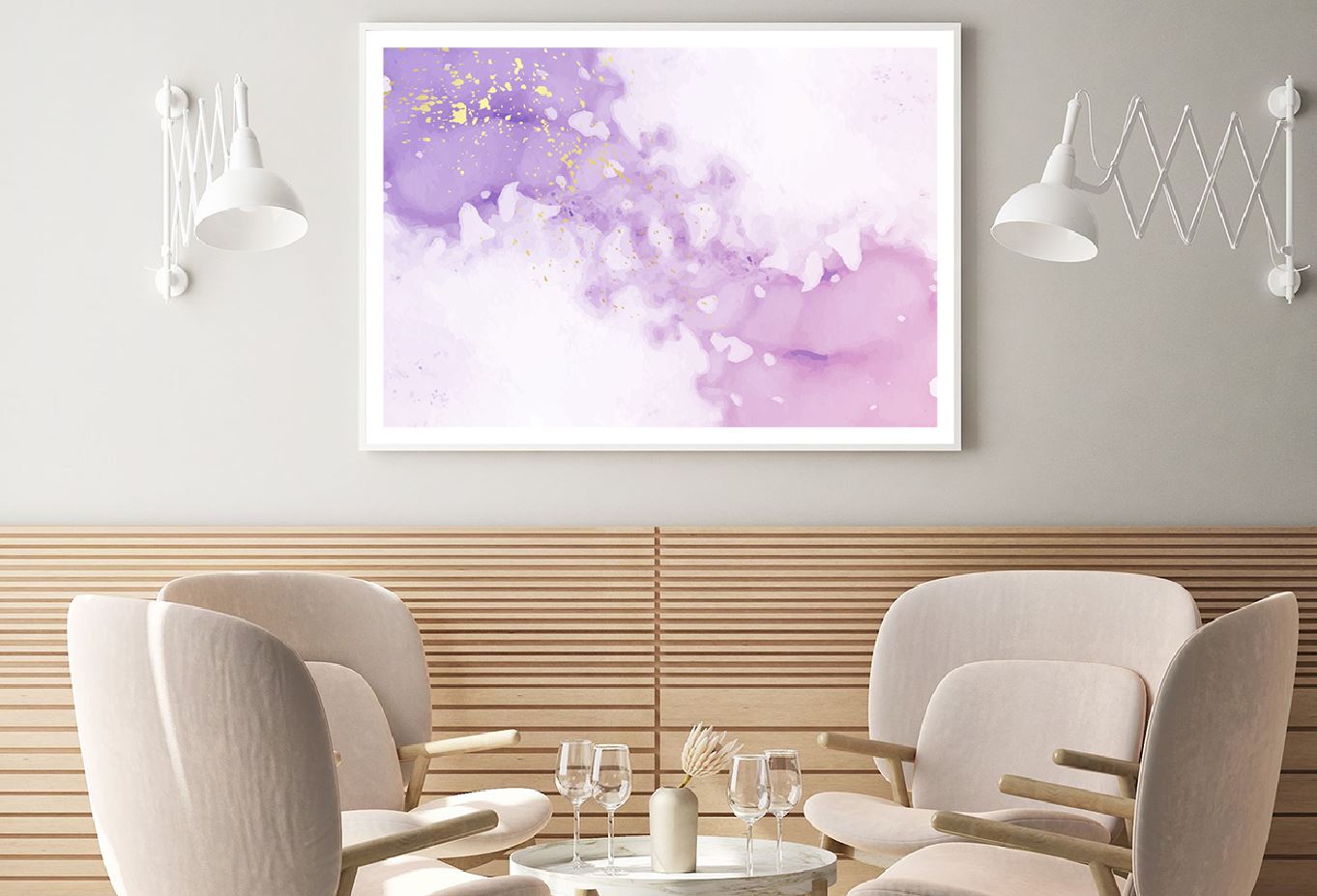Purple Ink & Gold Splash Abstract Design Home Decor Premium Quality Poster Print Choose Your Sizes