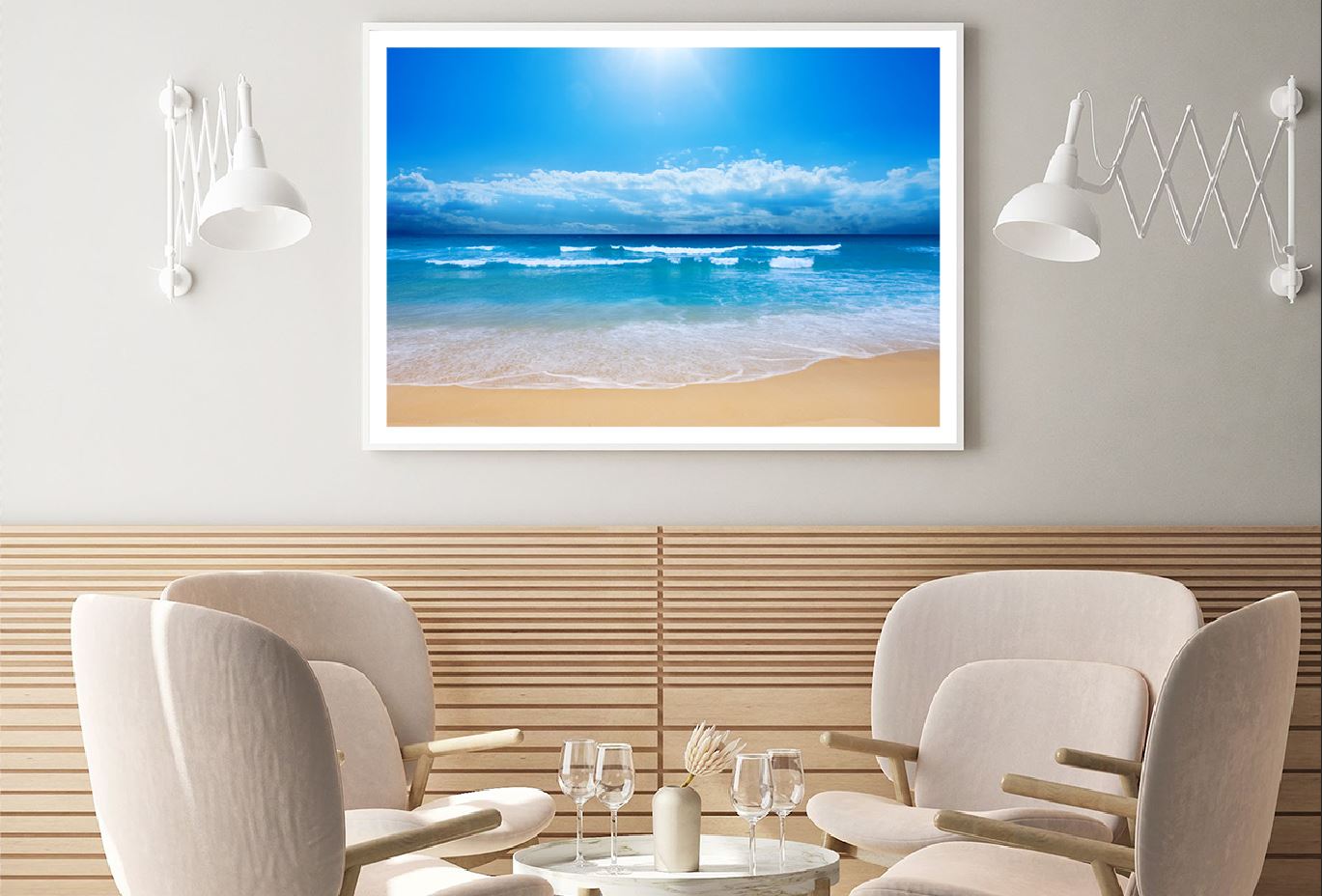 Gorgeous Beach with Blue Sky View Photograph Home Decor Premium Quality Poster Print Choose Your Sizes