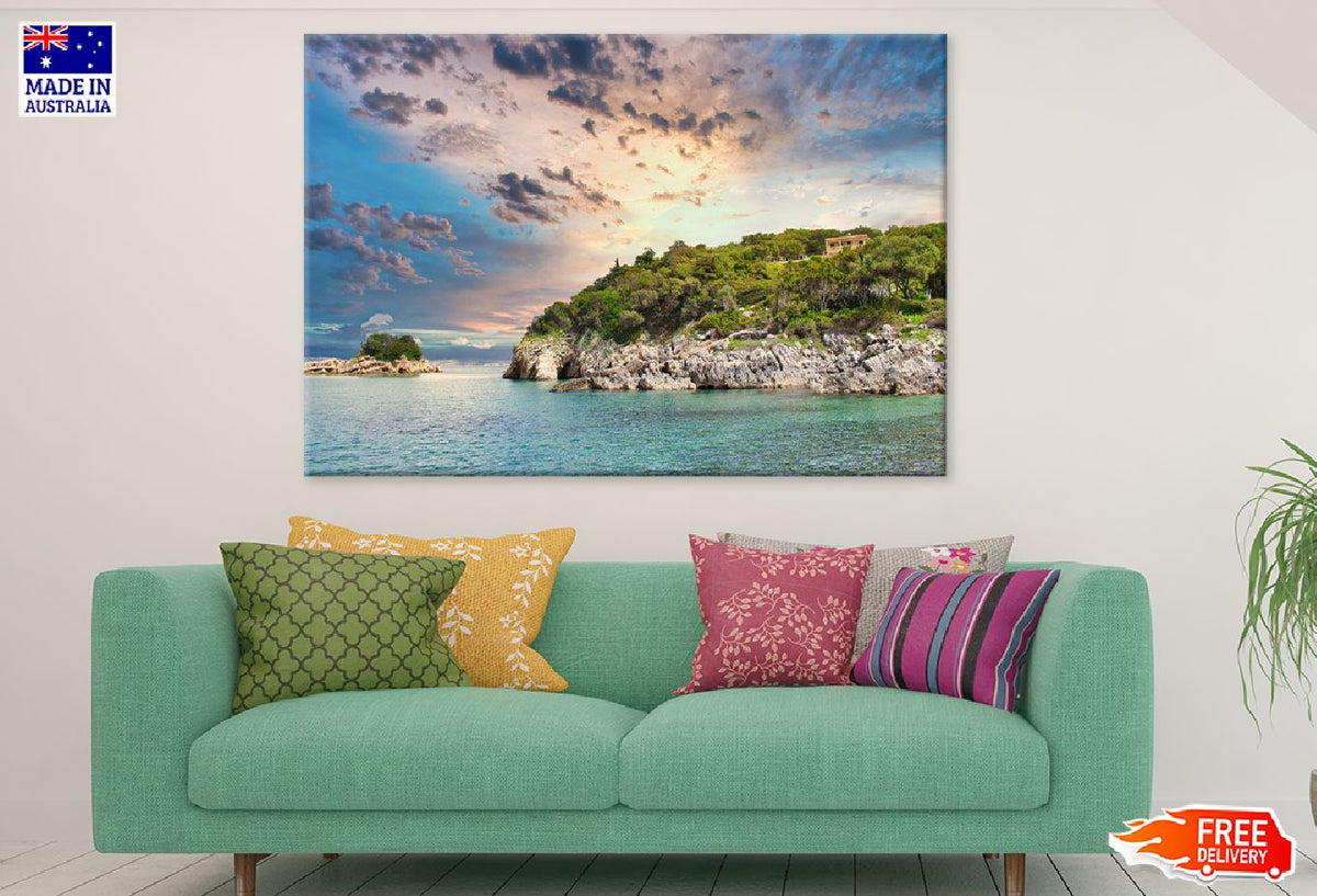 Island Corfu Sunset View Photograph Greece Print 100% Australian Made