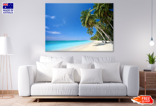 Sea & Palm Trees Sky View Print 100% Australian Made