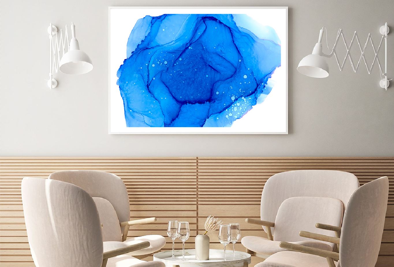 Blue Paint Drops Abstract Design Home Decor Premium Quality Poster Print Choose Your Sizes