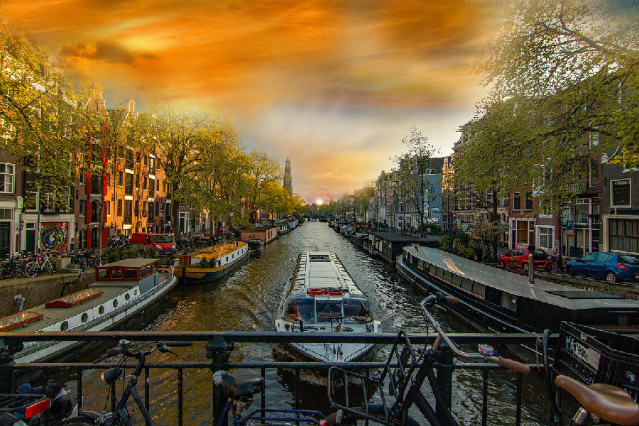 Canal in Amsterdam, Netherland Print 100% Australian Made
